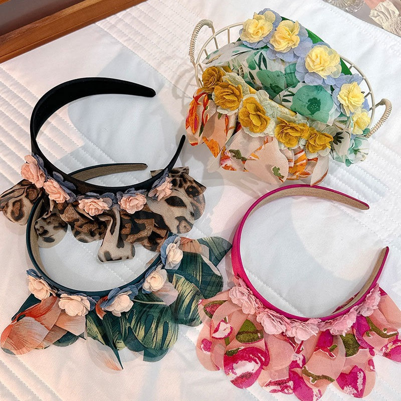 Fashionable leopard print fabric flower headband - V.I.P Digital Presence