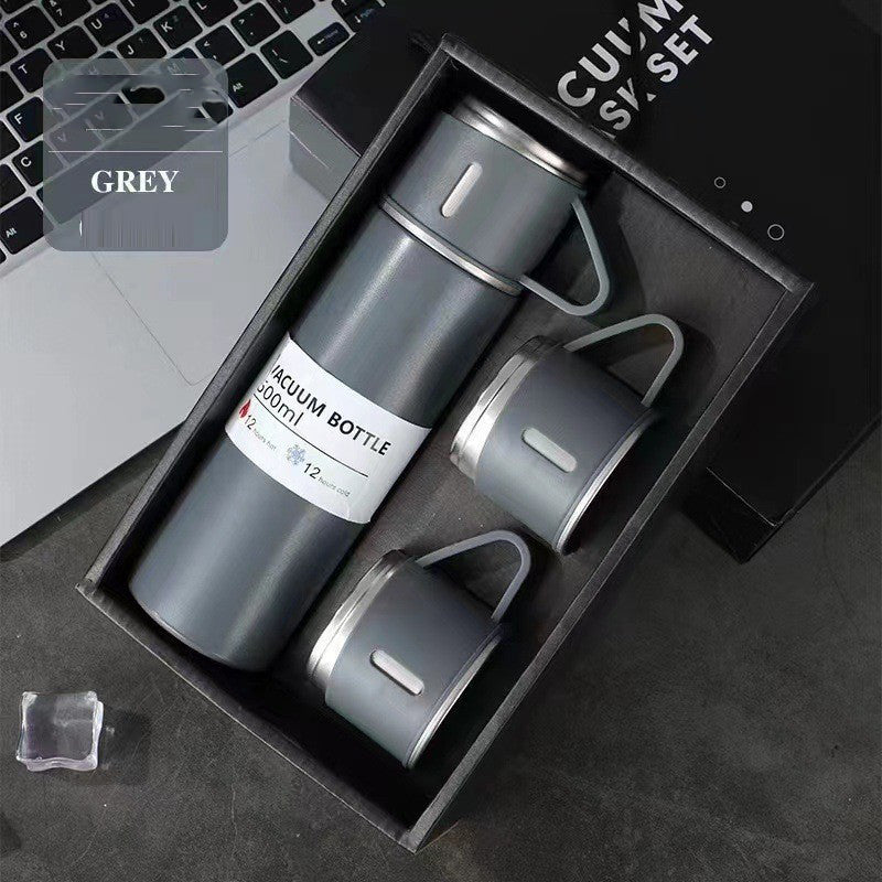 A cup of three-lid thermos cup portable fashion gift box set stainless steel cup - V.I.P Digital Presence