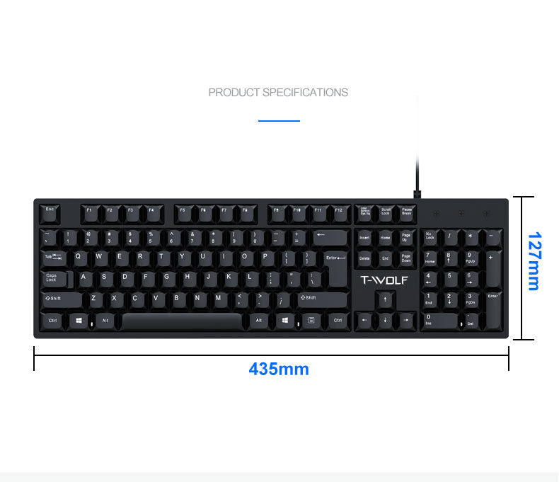 Lei Lang T15 wired USB keyboard laptop for office, home, and business use - V.I.P Digital Presence