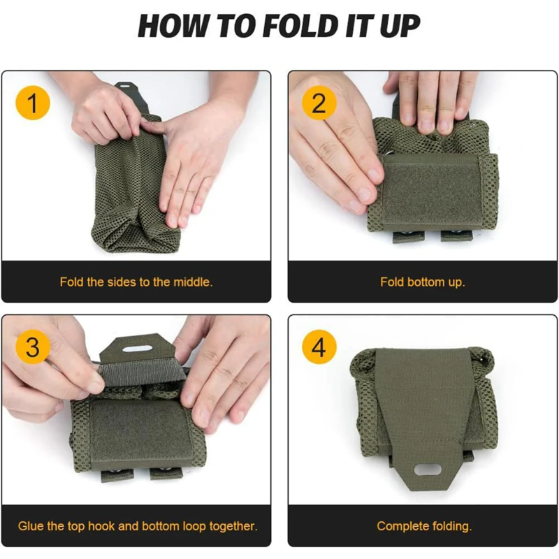 Tactical Dump Pouch Foldable High Capacity Nylon Mesh MOLLE Belt Compatible Lightweight Durable - V.I.P Digital Presence