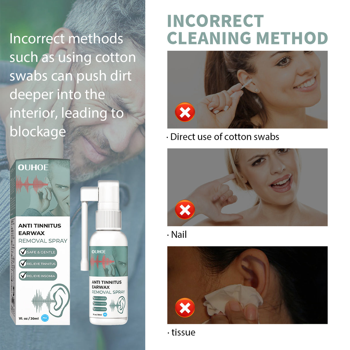 Tinnitus Spray, Relieve Tinnitus Earplug Clean Earwax Ear Health Care Spray - V.I.P Digital Presence