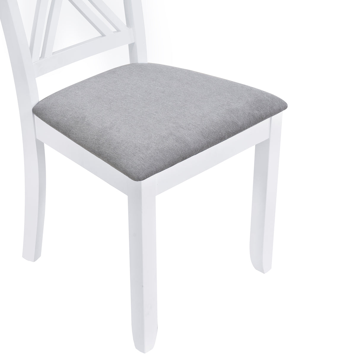 TOPMAX Rustic Minimalist Wood 5-Piece Dining Table Set with 4 X-Back Chairs for Small Places White