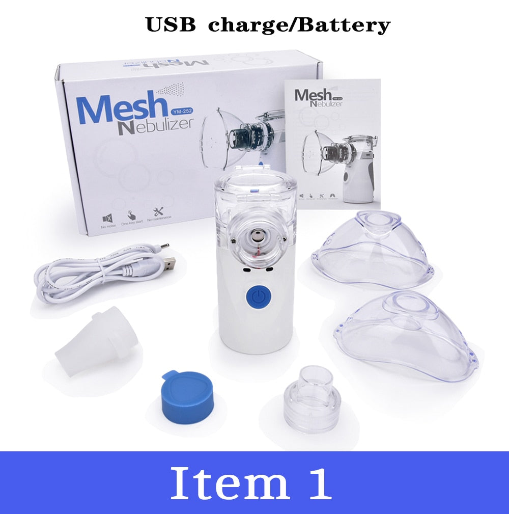 Portable Mesh Nebulizer Silent Ultrasonic Medical Steaming Inhaler USB Charging Adult Kids Respirator Humidifier Health Care - V.I.P Digital Presence