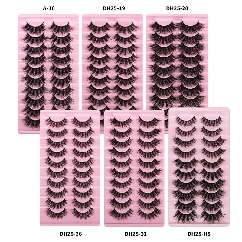 10 Pairs Of Messy Thick Imitation Mink Hair False Eyelashes 3D Stereo Realistic European And American Fried Hair False Eyelashes - V.I.P Digital Presence
