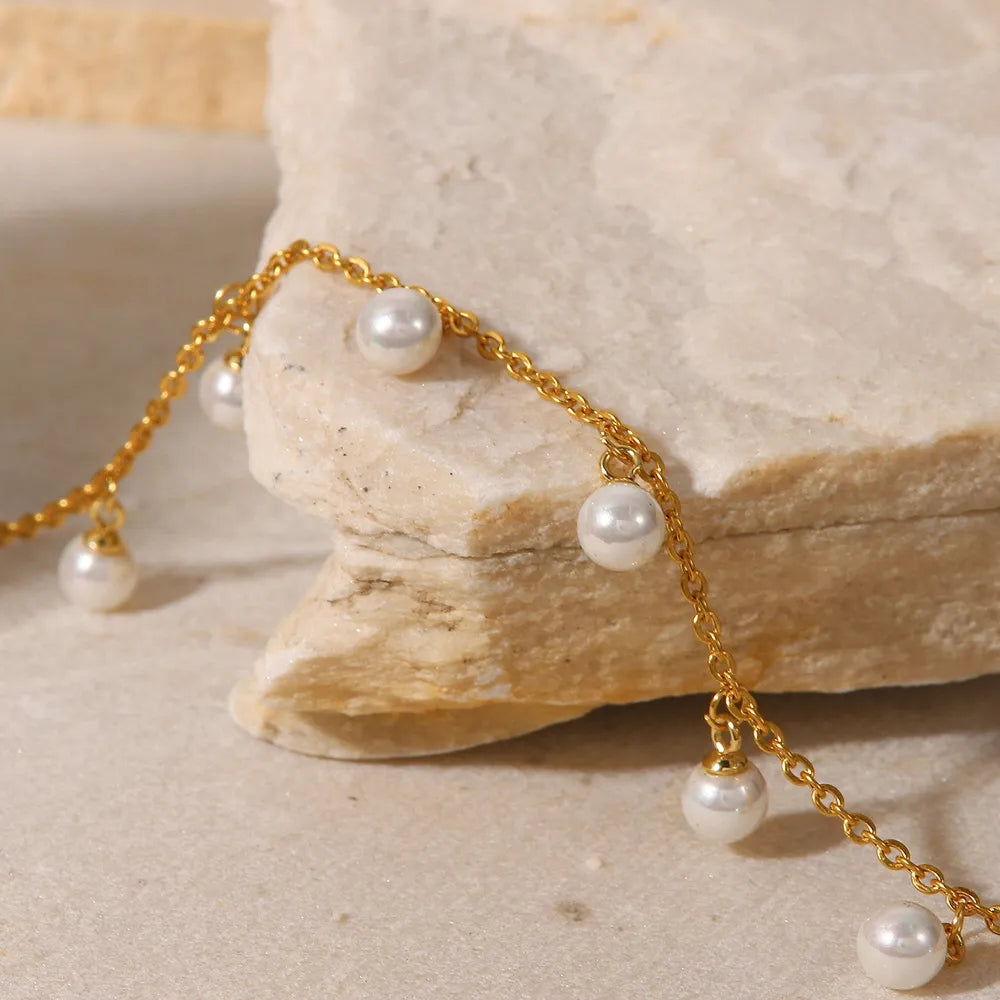 Pearl 18K Gold-Plated Charm Anklet - V.I.P Digital Presence