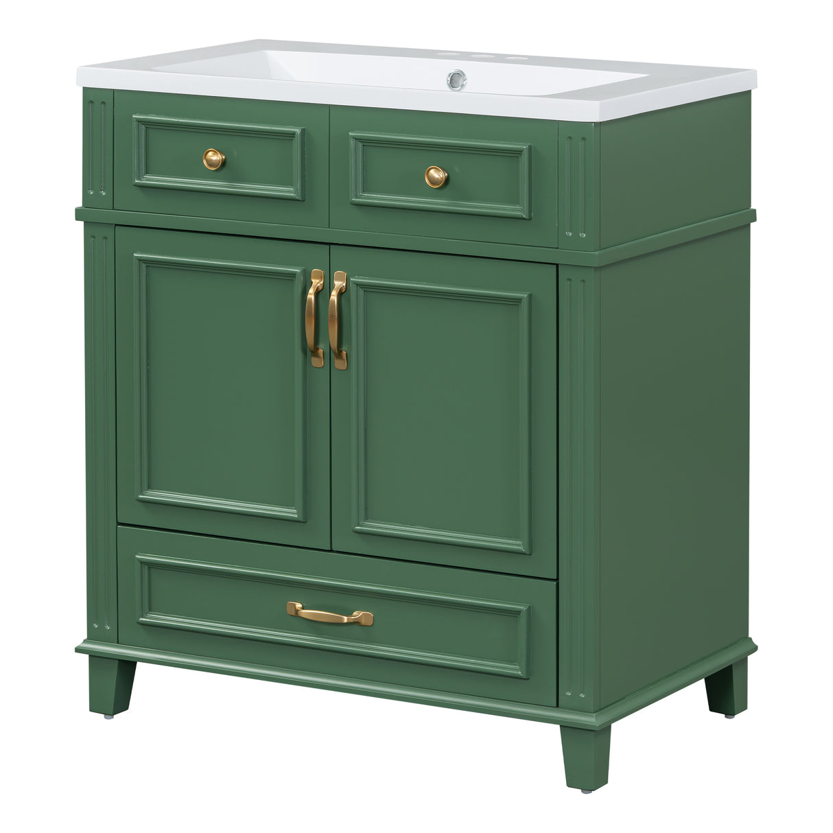 30 inch uncovered bathroom vanity with soft closed door, limited to solid wood frame bathroom storage cabinet green - V.I.P Digital Presence