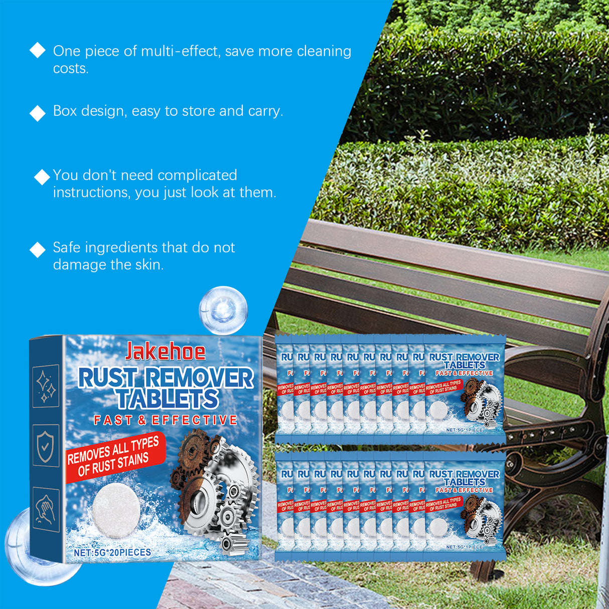 Rust Cleaning Effervescent Tablet, Multi-Effect Decontamination Metal Anti-Rust Home Cleaning Multi-Purpose Effervescent Tablet - V.I.P Digital Presence