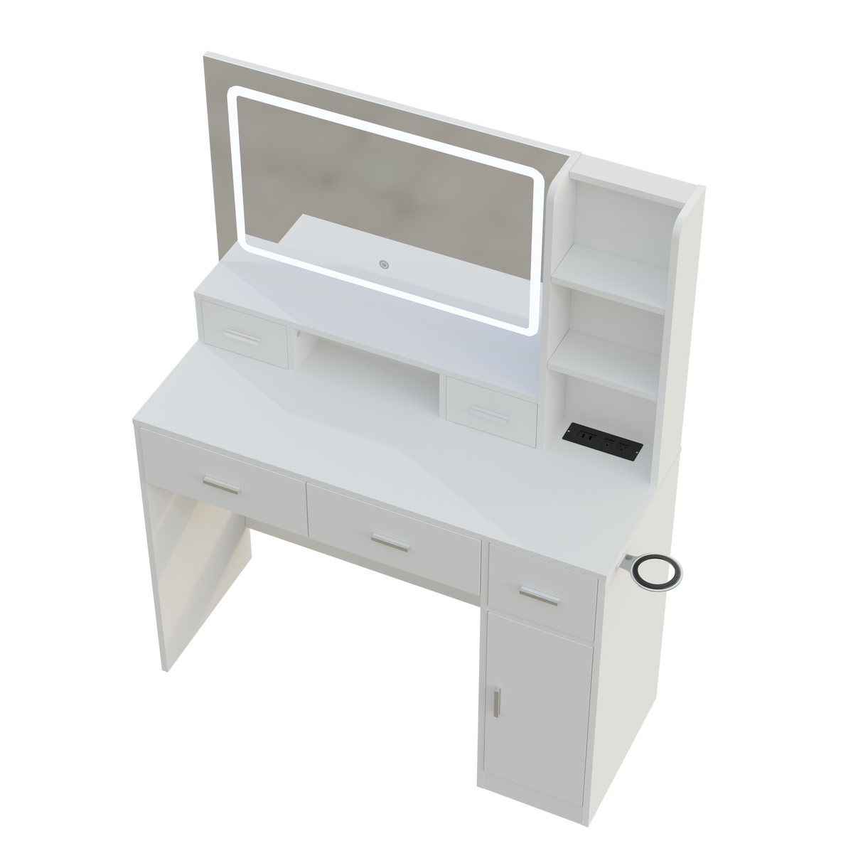 Smart mirror dressing table with drawers and storage cabinets, dressing table with bedroom dressing table, changing room