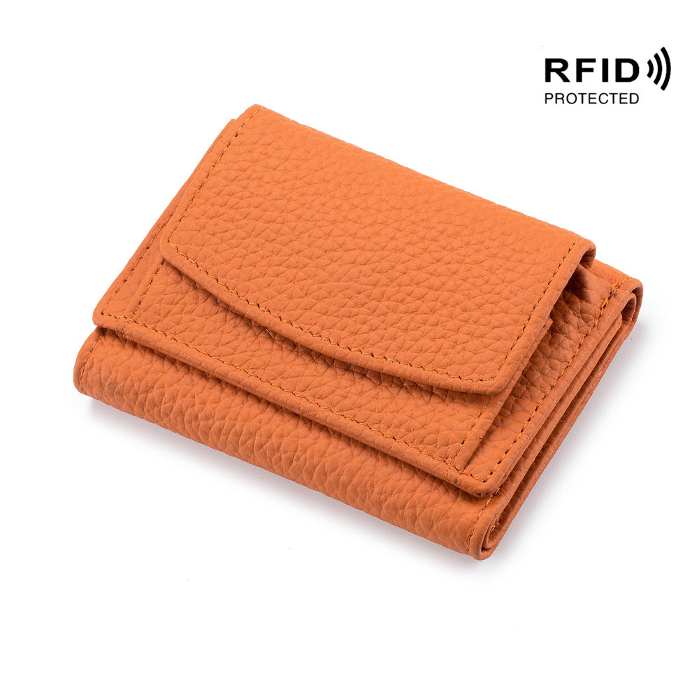 Small wallet women's genuine leather Japanese style fabric RFID coin bag wallet mini wallet short - V.I.P Digital Presence