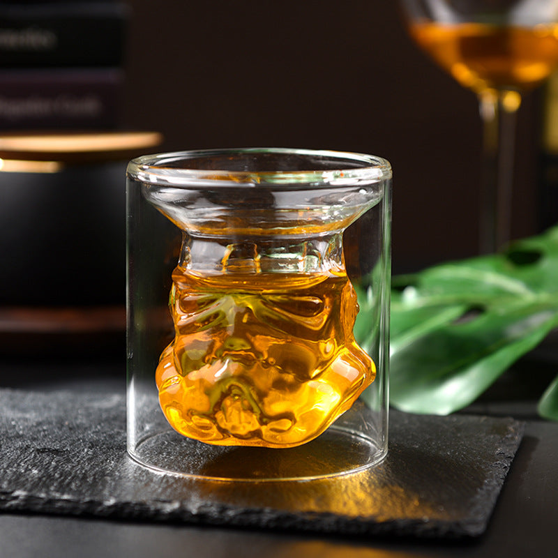 High borosilicate heat-resistant and cold resistant glass wine bottle Star Wars White Soldier glass wine bottle creative decanter liquor dispenser - V.I.P Digital Presence