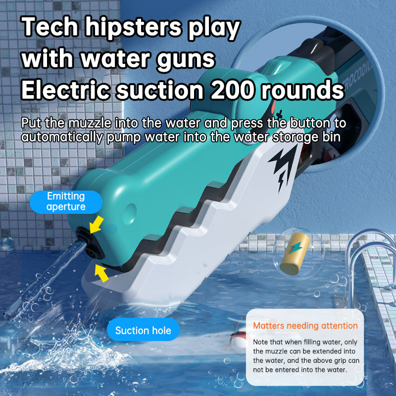 Cute Crocodile Automatic Electric Water Gun Summer Toy Gun Beach Outdoor Water Fight Toys - V.I.P Digital Presence