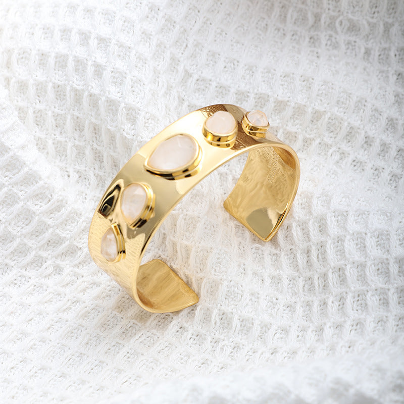 Classic crystal cashemire water drop open bracelet versatile advanced ins - V.I.P Digital Presence