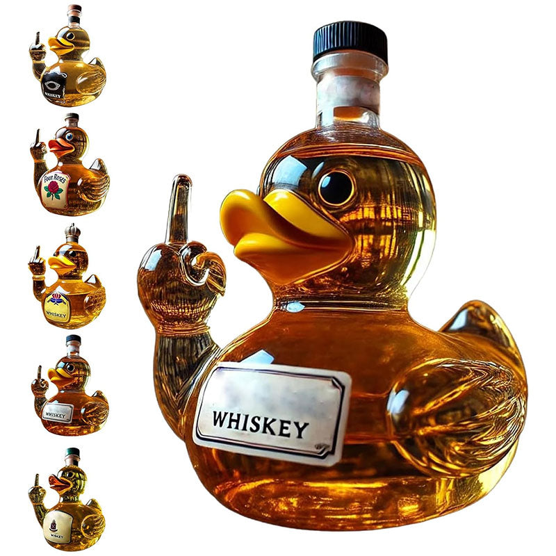 10 Oz Middle Finger Duck Bottle - Funny Whiskey Duck Decanter. Great Prank Decoration for Bar, Office or Home - V.I.P Digital Presence