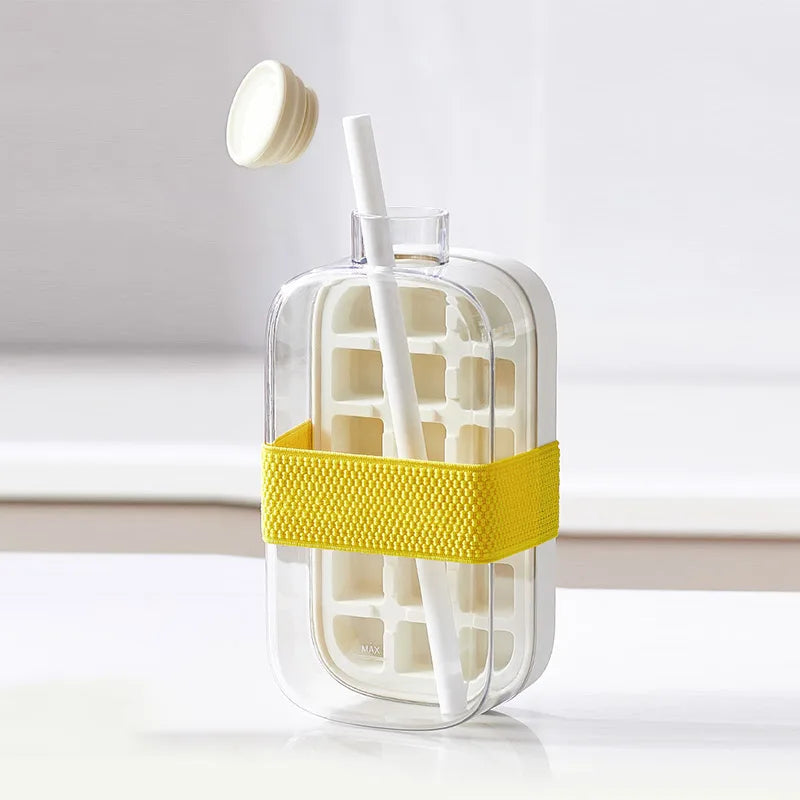 Ice Tray Ice Cube Mold Press Ice Maker With Lid 2-in-1 Ice Cube Bottle Food Grade Ice Making Straw Dual-use Ice Kettle - V.I.P Digital Presence