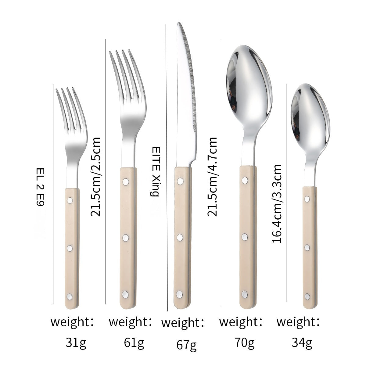 French Rivet ABS Handle Hotel Western Tableware Steak Knife Butter Knife Set - V.I.P Digital Presence