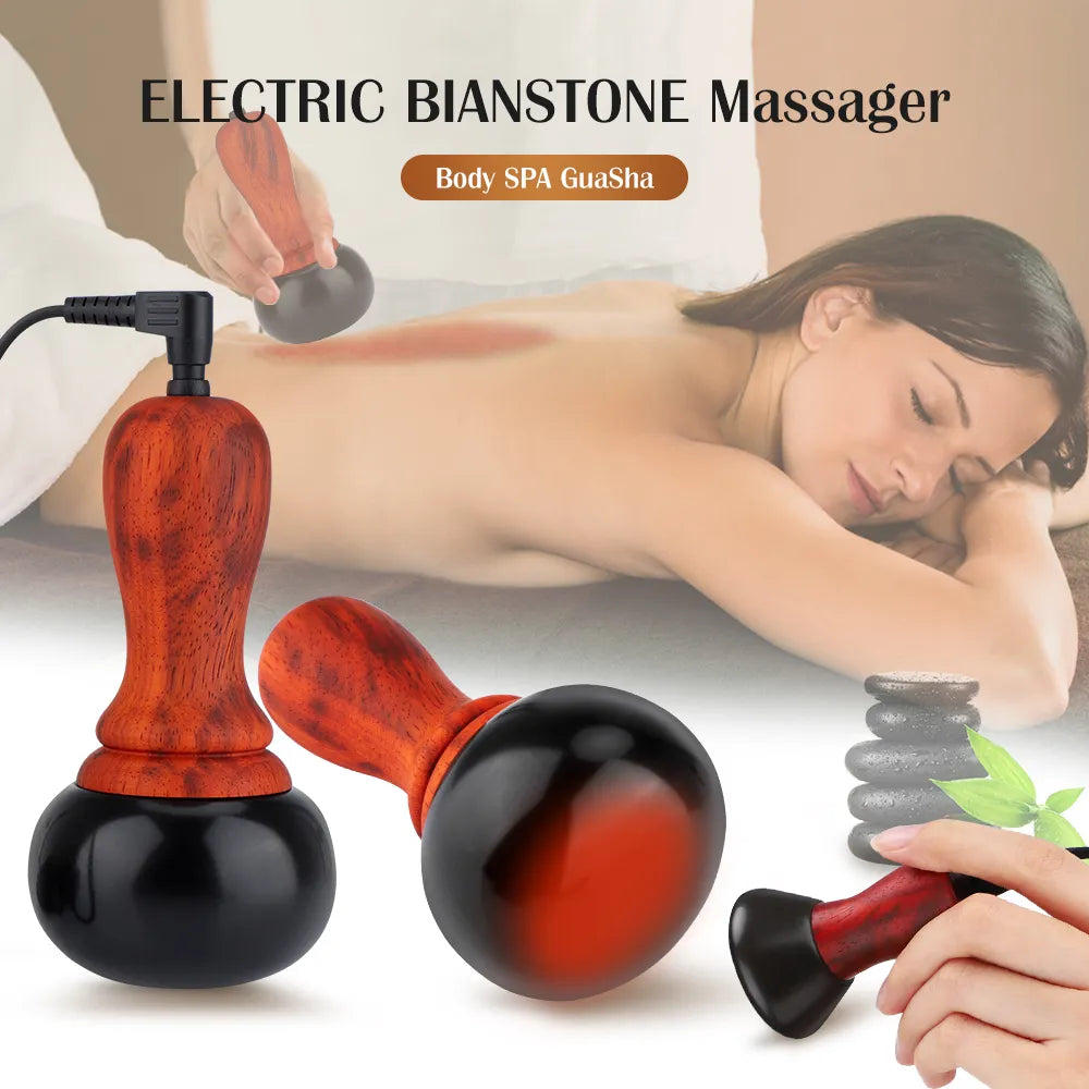 PASTSKY Hot Stone Electric Gua Sha Massager Bian Stone Guasha Tool Skin Scraping Back Face Massage Body Warm Moxibustion Therapy - V.I.P Digital Presence