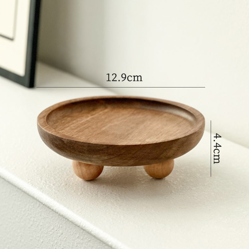 Entrance foyer storage tray aromatherapy glasses placement tray oval wooden ornament household tray - V.I.P Digital Presence