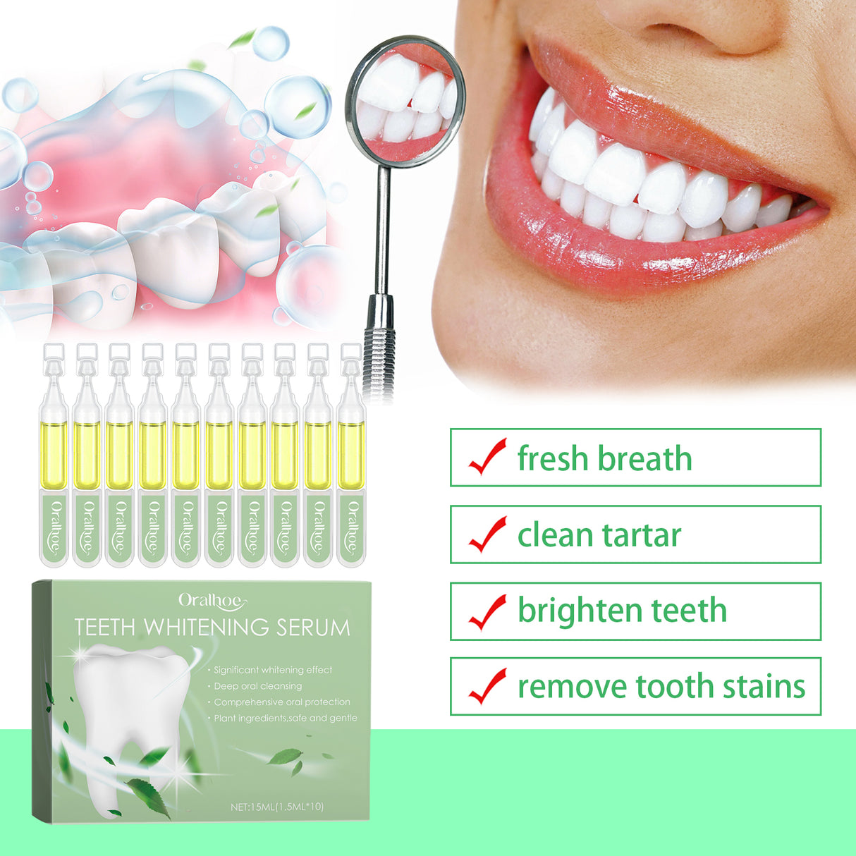 Teeth Whitening Serum, Whitening Teeth Yellow Stain Removal Gum Cleaning Serum - V.I.P Digital Presence
