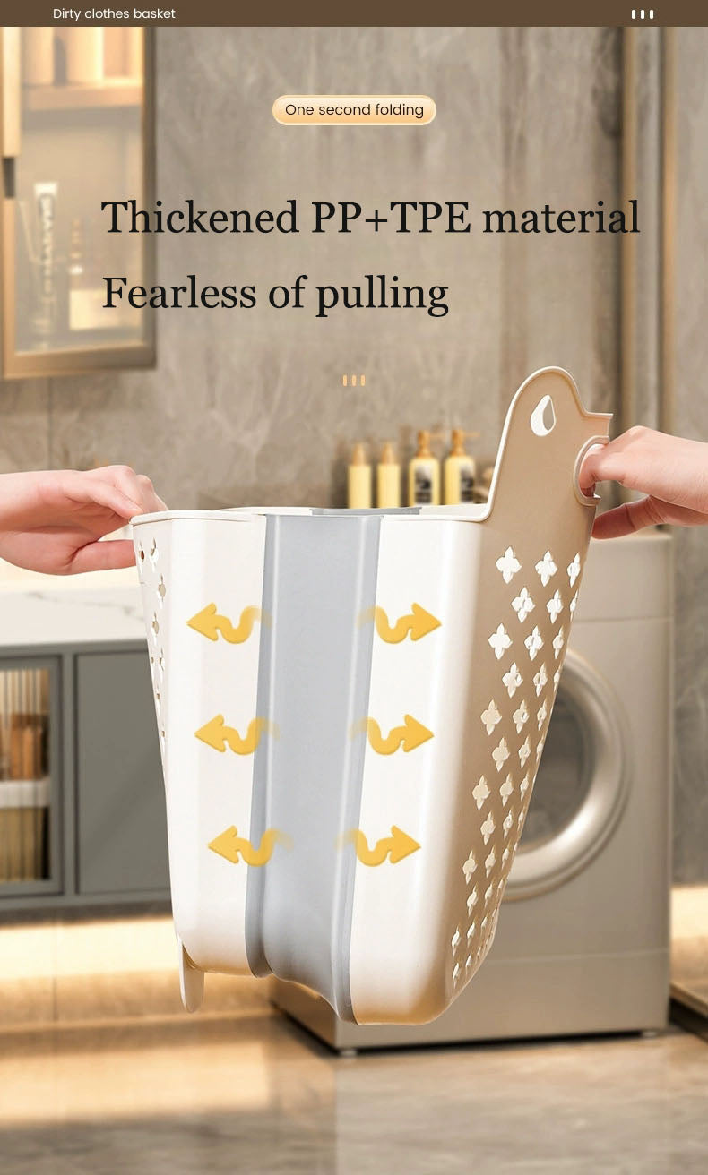 Dirty clothes basket, storage basket, foldable household wall hanging, dirty clothes bucket, laundry basket, shower, bathroom, a - V.I.P Digital Presence
