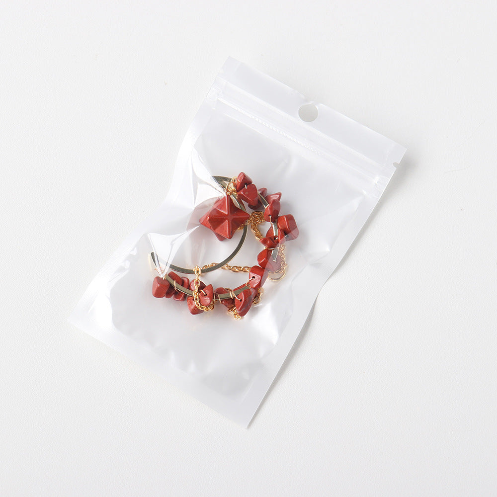 Natural crystal broken stone moon pendant Melkaba DIY woven wind chime pendant decoration crystal ornament gift - V.I.P Digital Presence