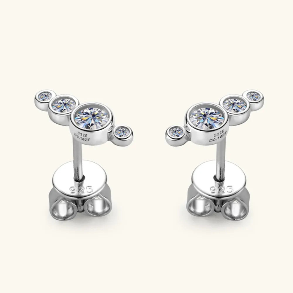 Moissanite 925 Sterling Silver Stud Earrings - V.I.P Digital Presence