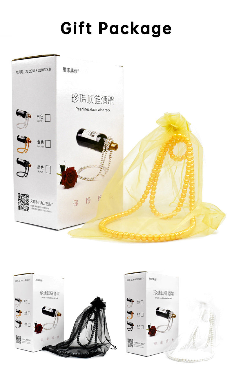 Pearl Necklace Stainless Steel Wine Rack Wine Pedestal Clamp Holder Suspension Champagne Whisky Small Ornaments - V.I.P Digital Presence