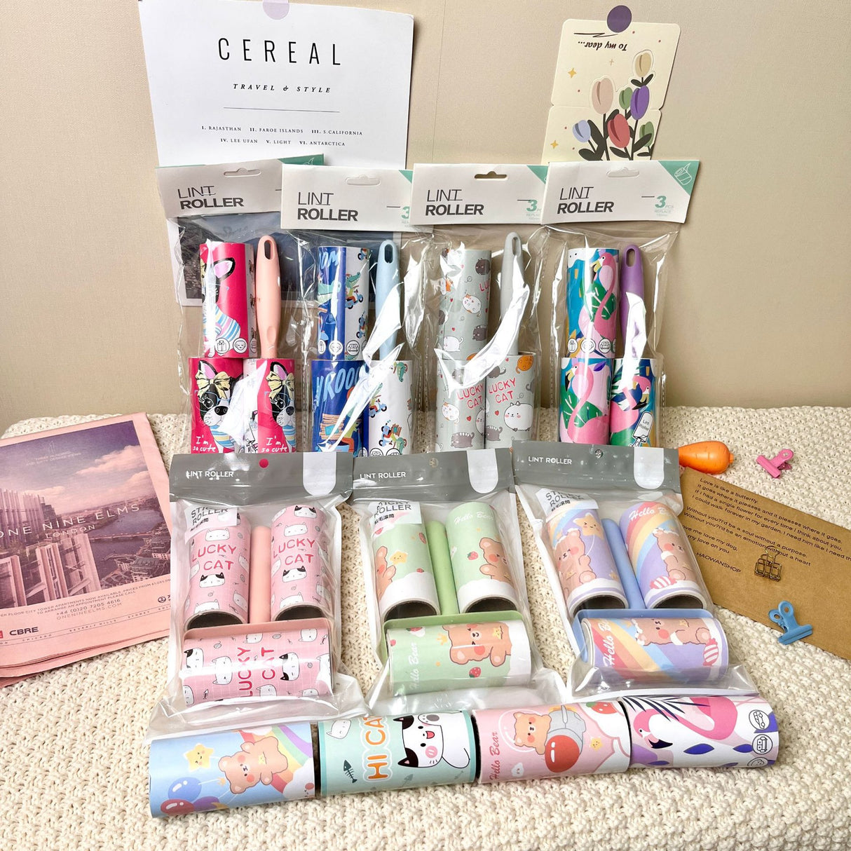 Cartoon pattern lint remover lint roller dust removal paper tearable clothing lint remover - V.I.P Digital Presence