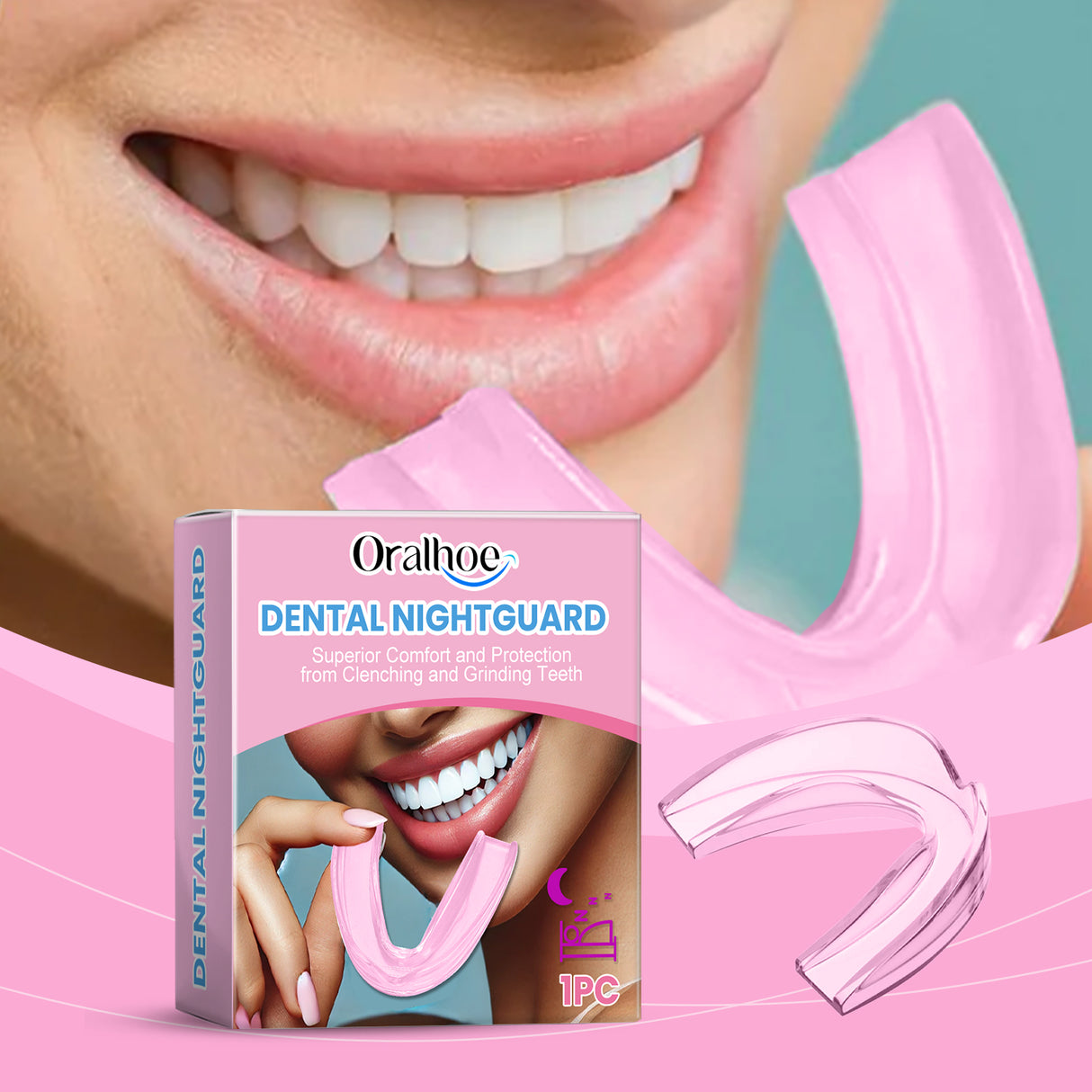 Pink Night Molar Mouth Guard Prevents Sleep Snoring Bite Molar Mouth Guard Protects Teeth - V.I.P Digital Presence