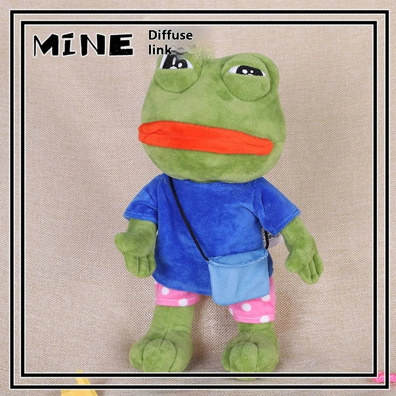 Original New Sad Frog Doll Plush Toy Juvenile Version Shoulder Bag Pepe Funny Green Frog Big Mouth Smiling Frog Boys Gifts - V.I.P Digital Presence