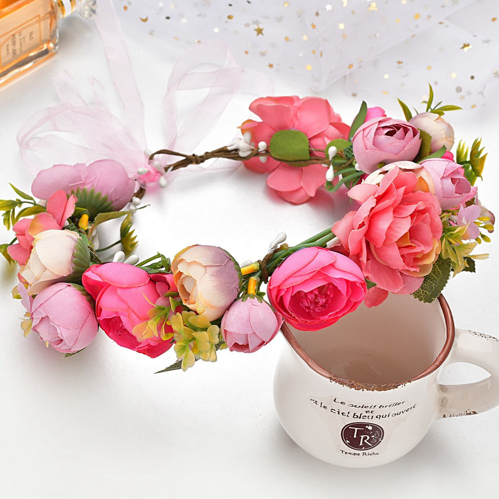 Bohemian floral hairband bride photo shoot bride hair accessories - V.I.P Digital Presence