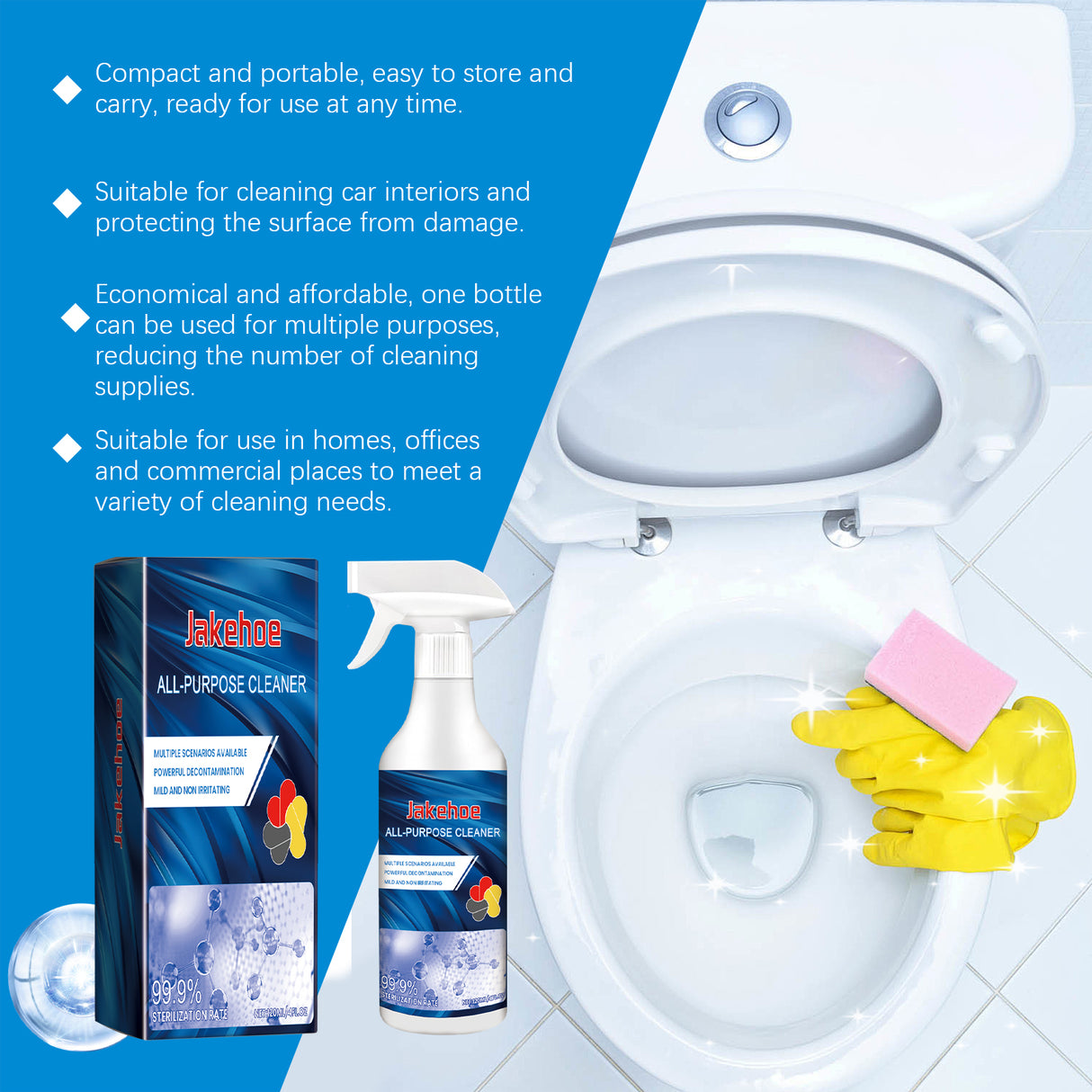 Multi-Functional Cleaner Bathroom Kitchen Multi-Surface Decontamination Cleaning Deodorant Removal Household Cleaner - V.I.P Digital Presence