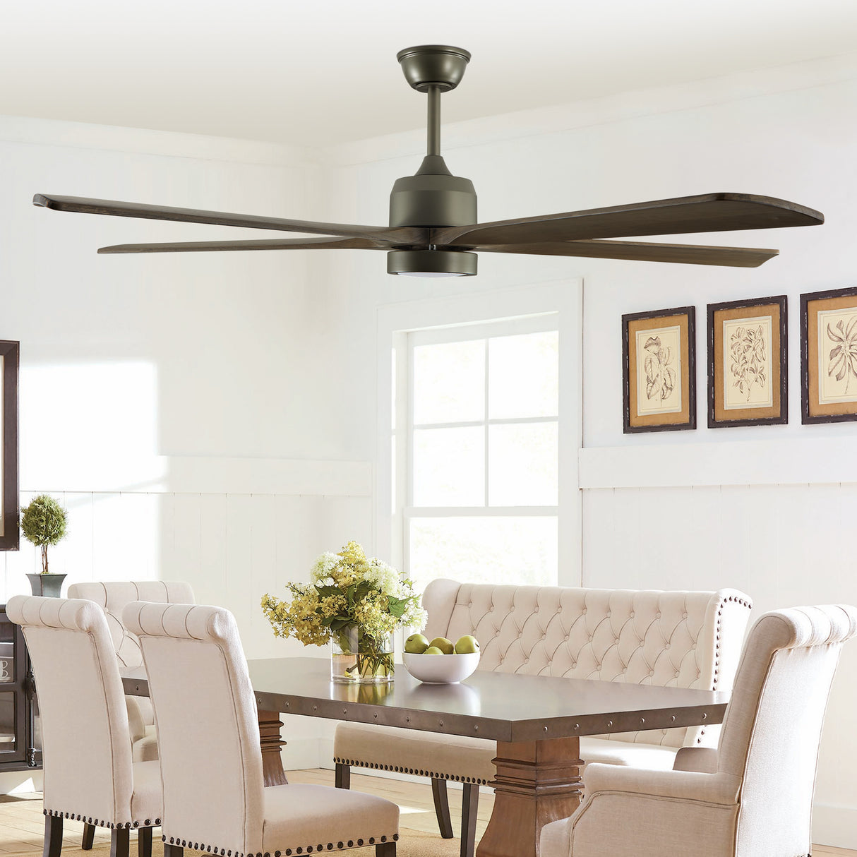 60 "modern wooden ceiling fan with lighting and remote control, 6-speed noiseless reversible DC motor ceiling fan - V.I.P Digital Presence