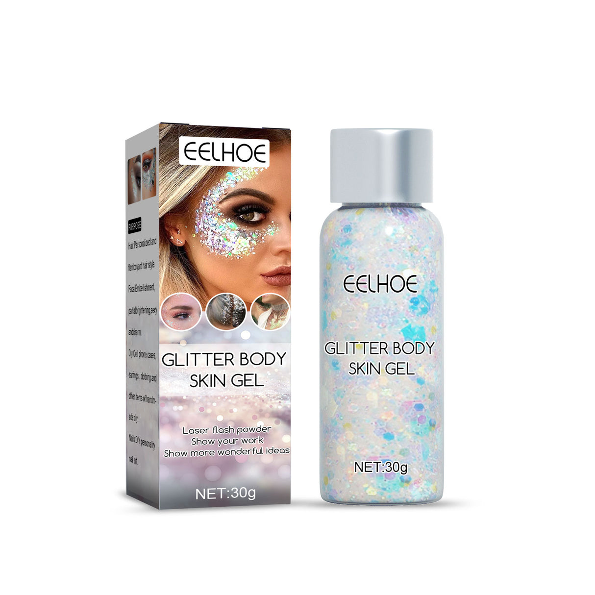 Glitter Body Skin Gel, Makeup Fish Scale Glitter Gel Glitter Stage Show Makeup Props Eyeshadow - V.I.P Digital Presence