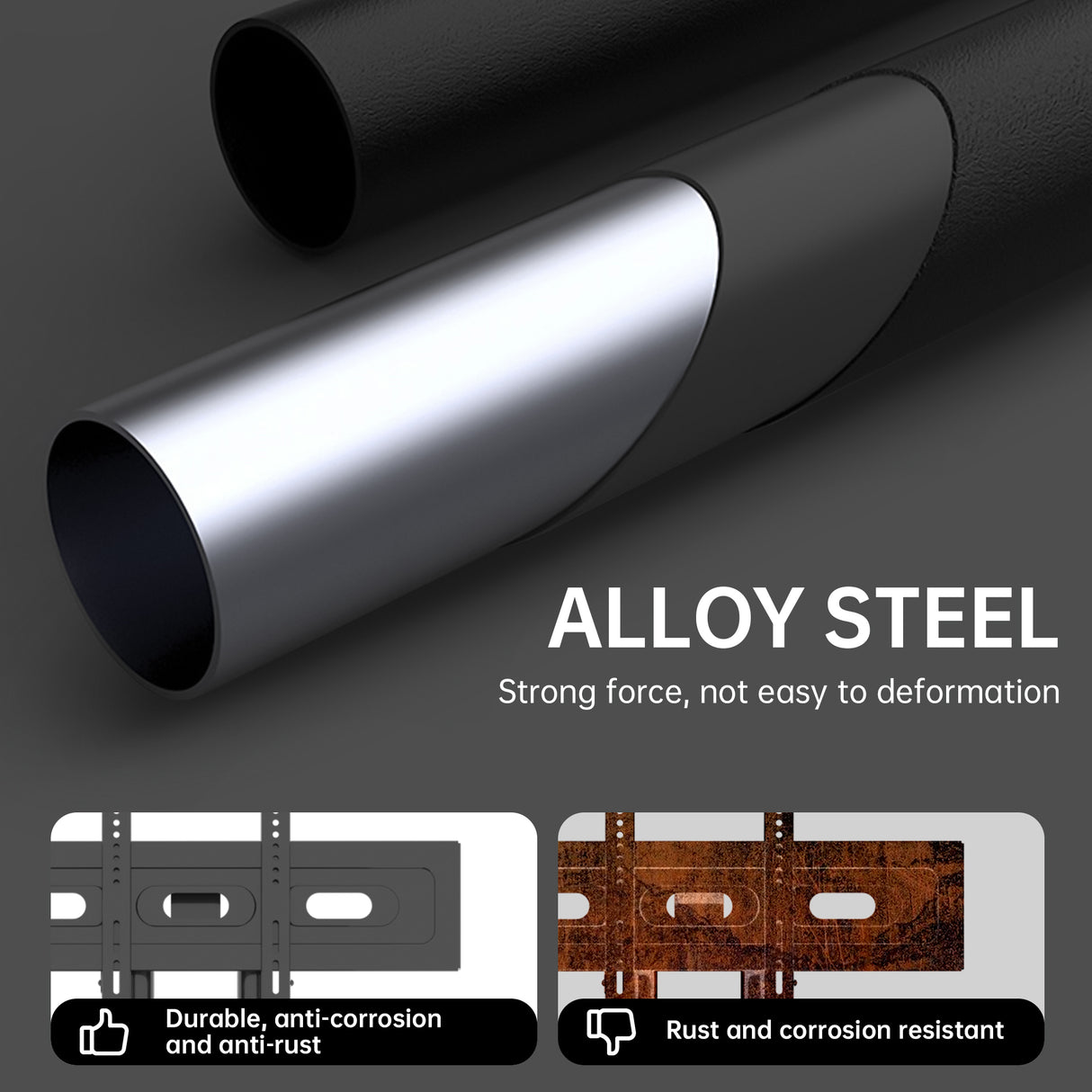 FANCO Universal Rotating TV Stand, suitable for 32-80 inch TVs, with adjustable tilt height and maximum VESA 600x400mm (black) - V.I.P Digital Presence