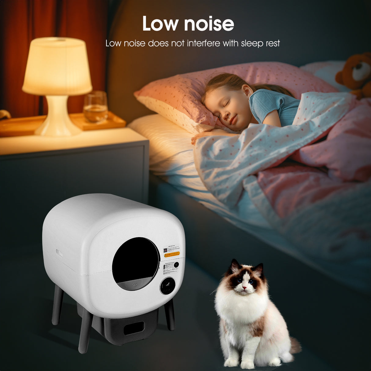 Automatic Smart Cat Litter Box, Large Capacity Self-Cleaning Litter Box with Infrared/Gravity/Ambient Light Function(Model B) - V.I.P Digital Presence