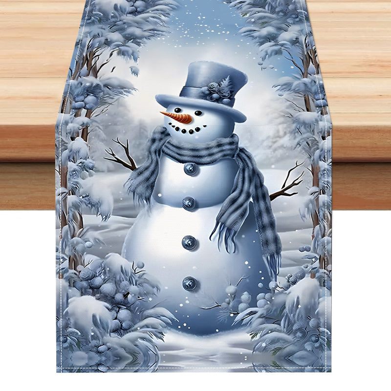Christmas Snowman Table Flag Festival Restaurant Tablecloth Mat Tablecloth Home Kitchen Table Decoration Tea Flag - V.I.P Digital Presence