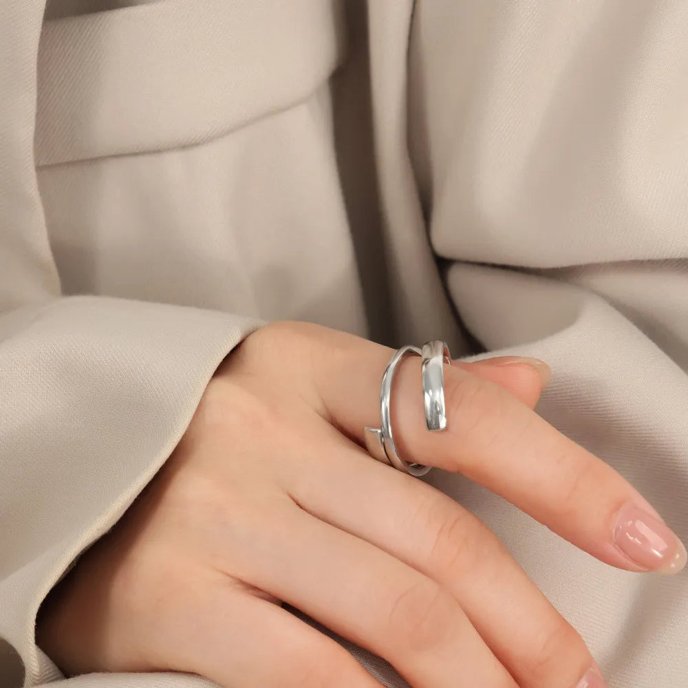 Titanium Steel Layered Wrap Ring - V.I.P Digital Presence