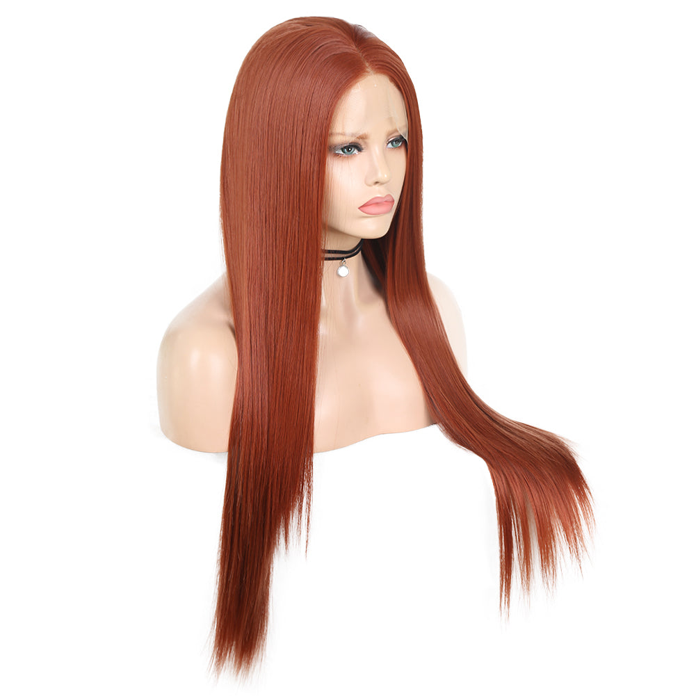 Hand Groove 13*2. 350# Chemical Fiber Front Lace Wig Headgear Long Straight Hair Natural Hairline Wig - V.I.P Digital Presence