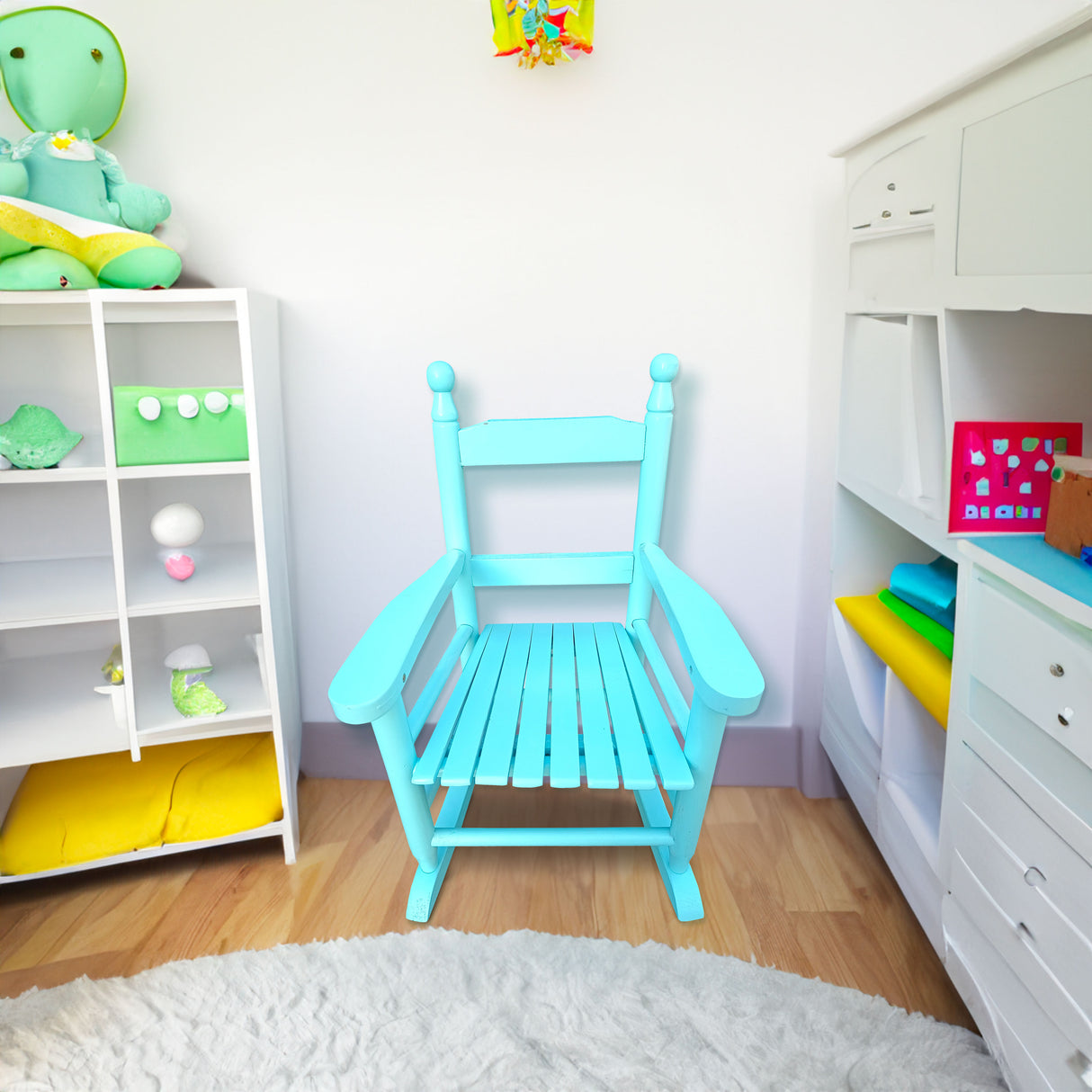Children's rocking light Light Blue chair- Indoor or Outdoor -Suitable for kids-Durable