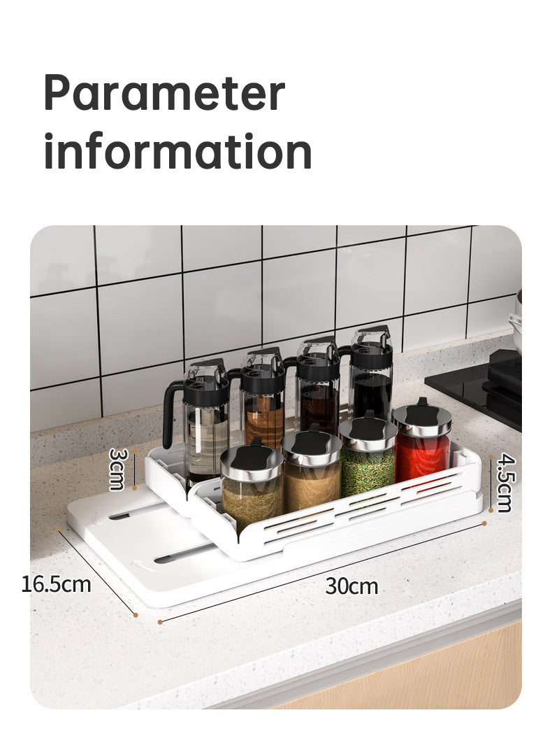 Pull out Rotating Spice Rack Organizer for Cabinet Rotate Makeup Organizer Slide Bottle Box Holder Plastic Seasoning Spice Rack - V.I.P Digital Presence