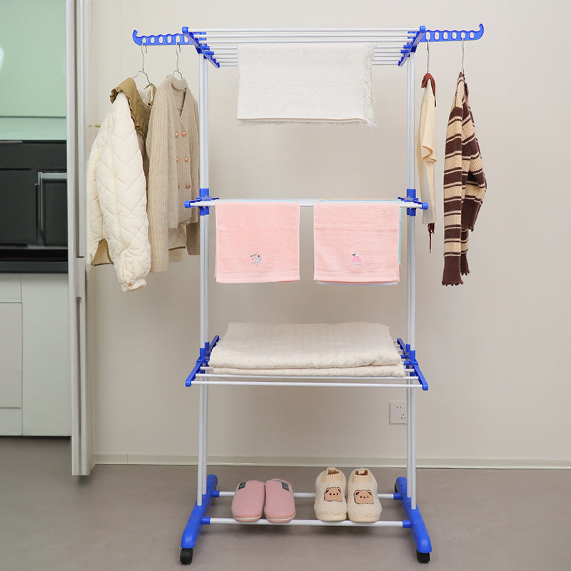 Folding Clothes Rack with Drying and Storage Functions for Bedroom, Ideal for Hanging Coats and Garments - V.I.P Digital Presence