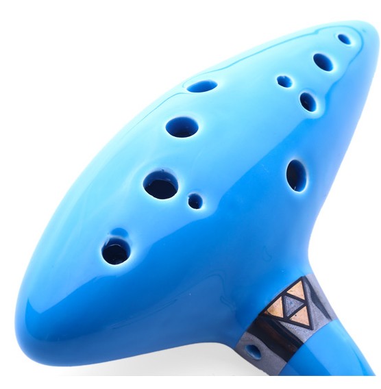 1pcs-12 Hole Alto Key C Ocarina Ceramic Glazed Surface Wind Musical Instrument