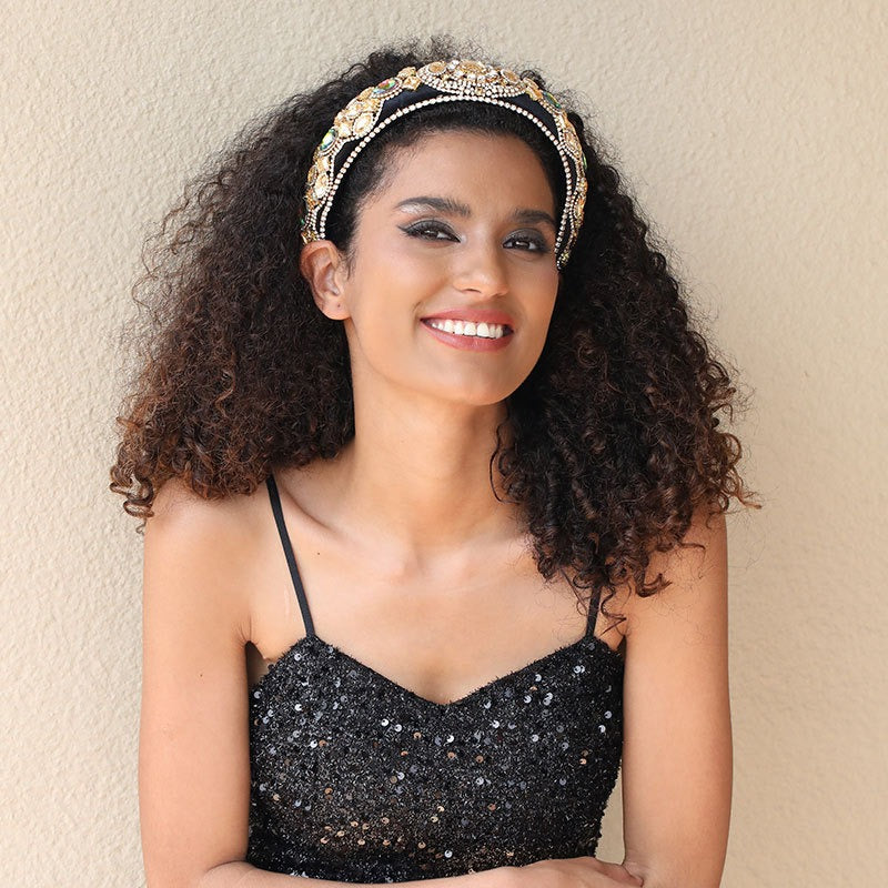 Baroque retro inlaid colored rhinestone sponge hair accessories - V.I.P Digital Presence