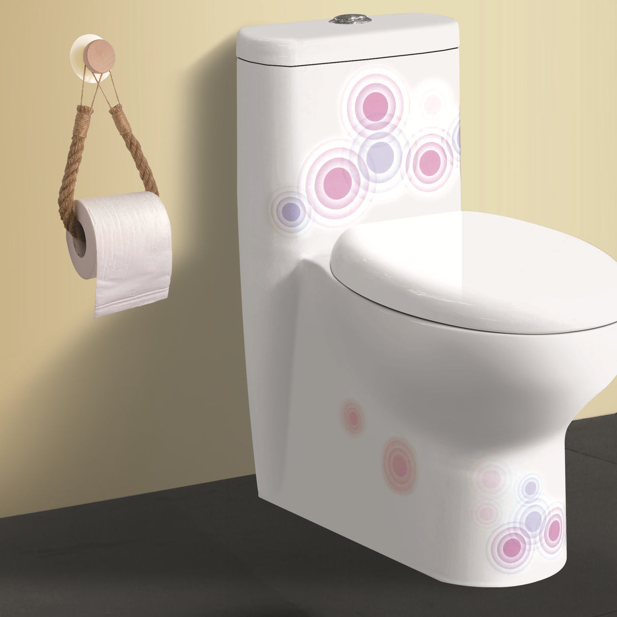 Wooden Hook Seamless Adhesive No Drilling Handmade Woven Hemp Rope Towel Rack Tissue Holder Bathroom Toilet - V.I.P Digital Presence