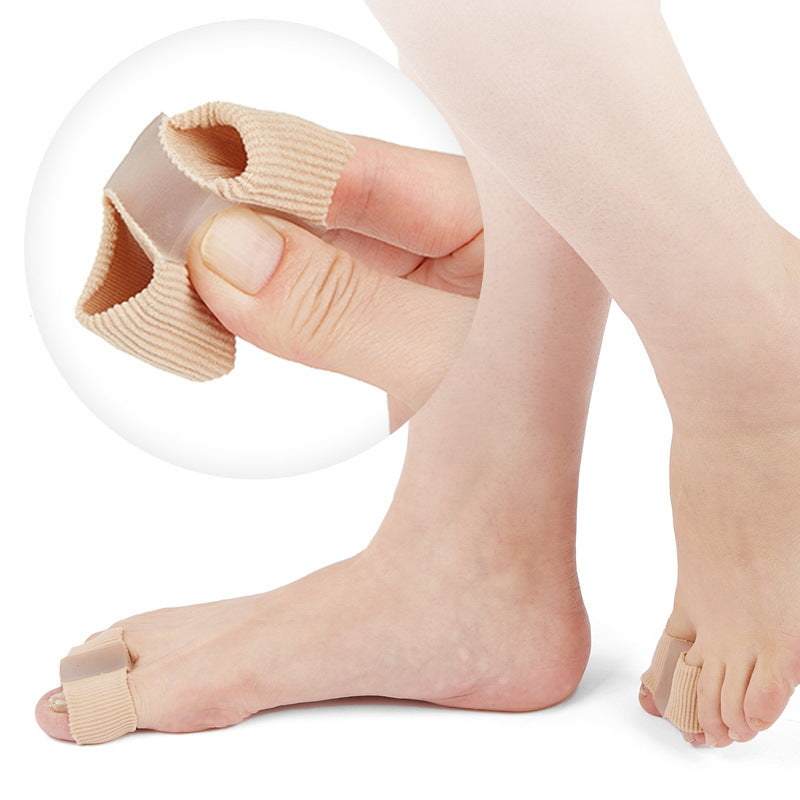 Gel fiber toe correction big toe valgus toe splitter double hole toe covering orthosis nylon - V.I.P Digital Presence