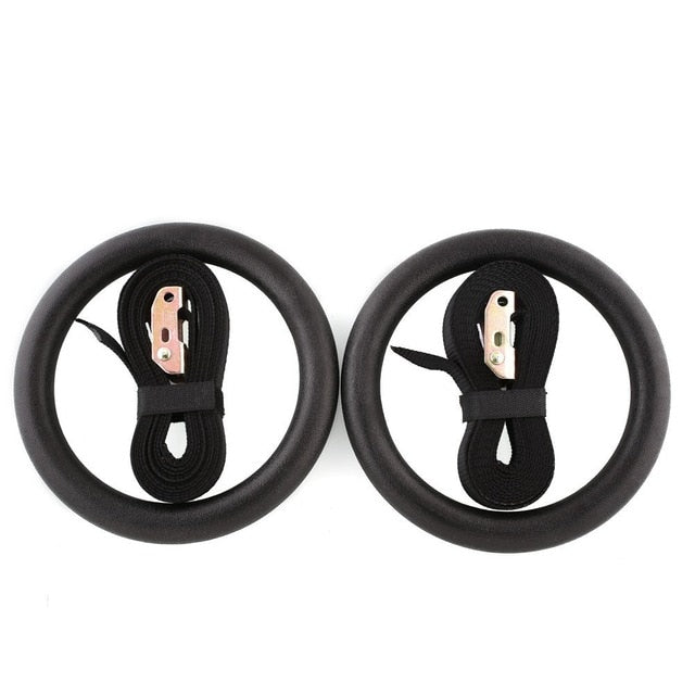 2Pcs High Quality Heavy Duty ABS Plastic 28mm Exercise Fitness Gymnastic Rings With Foam Handle Gym Exercise Crossfit Pull Ups A - V.I.P Digital Presence