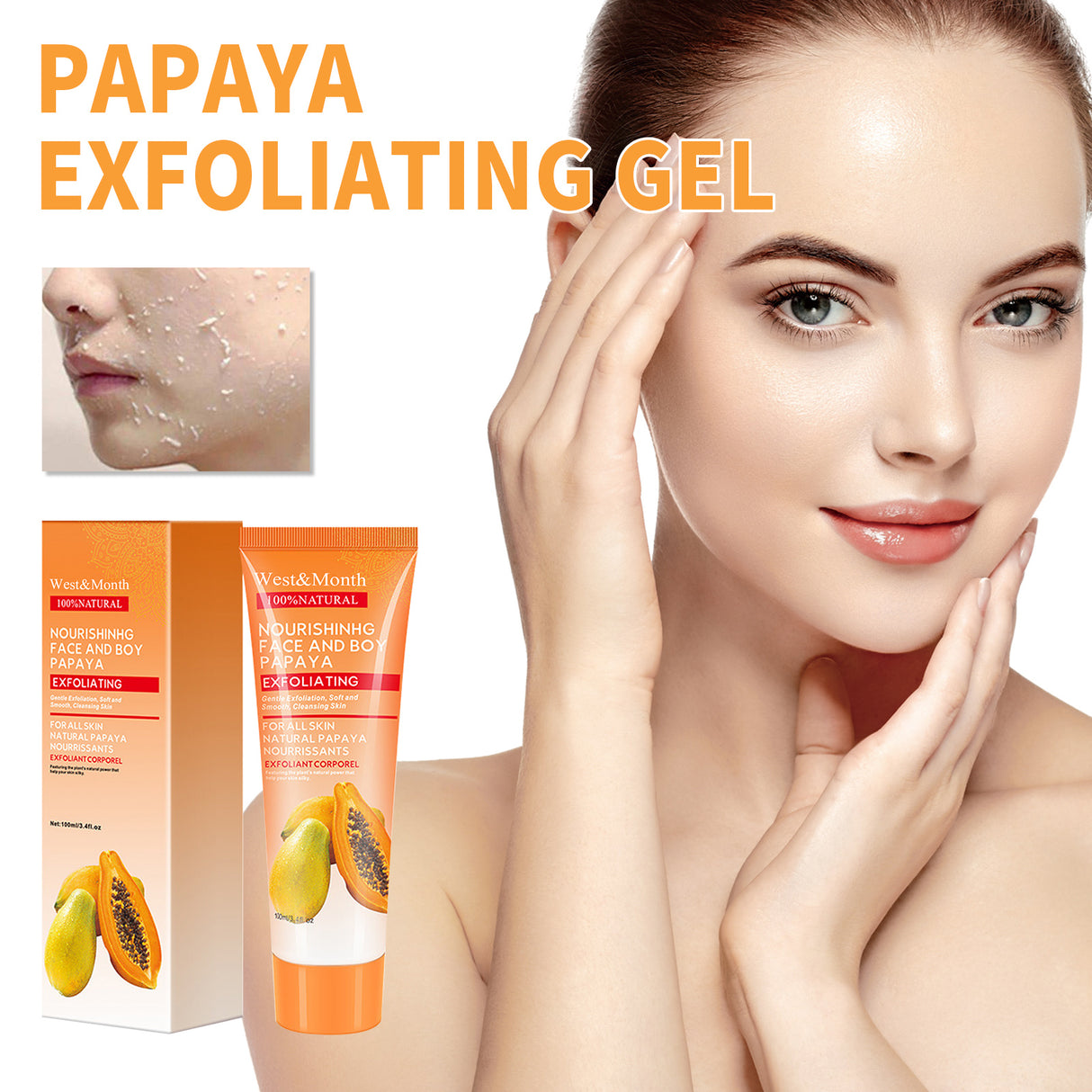 Papaya Exfoliating Gel, Moisturizing Skin With Gentle Cleansing Keratin Brightening Gel - V.I.P Digital Presence