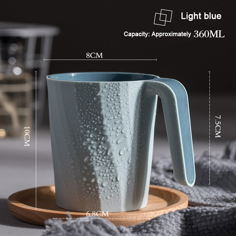 Creative Simple Mouthwash Cup INS Striped Non-Slip Water Cup Double-Layer Plastic Handle Thread Couple Mouthwash Toothbrush Cup - V.I.P Digital Presence