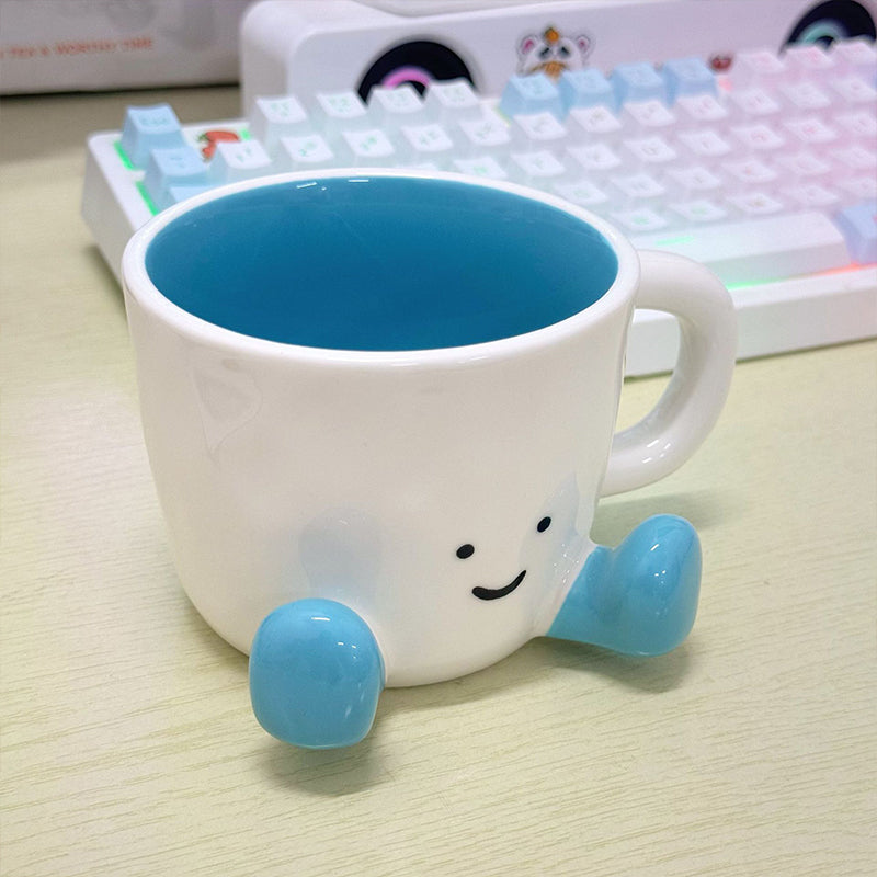 Kawaii hand - pinch feet ceramic coffee cup. High - aesthetic, great for home/dorm. Ideal gift, doubles as mark cup. - V.I.P Digital Presence