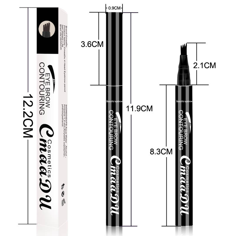 CmaaDu 4 head eyebrow pencil four point eyebrow pencil easy to dry - V.I.P Digital Presence